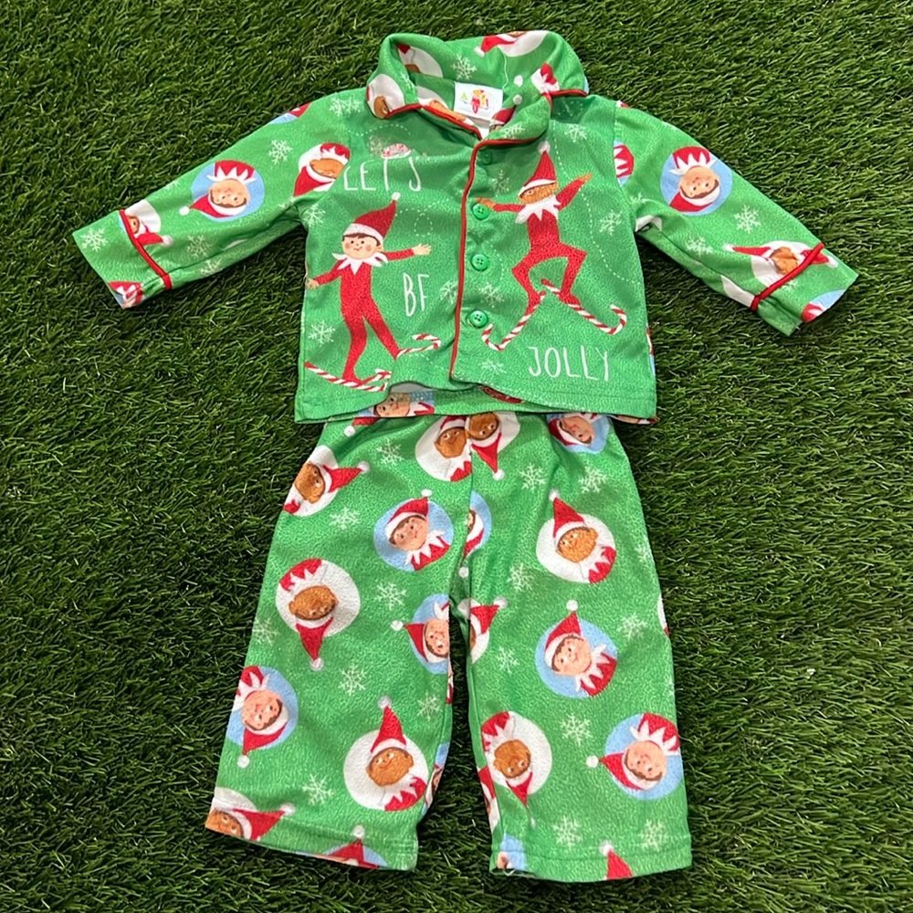 Elf on the Shelf Button Down Infant Pajama Set